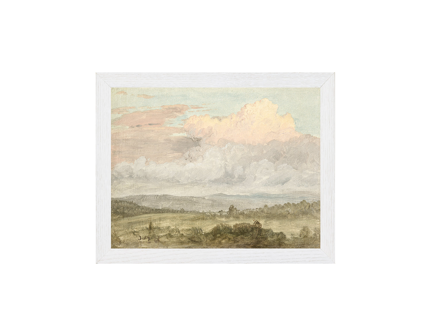 "Hudson River School - Hudson Valley Clouds 1870" Framed Art Print ARTWORK - framed print Celadon Art Small Canvas On Board White