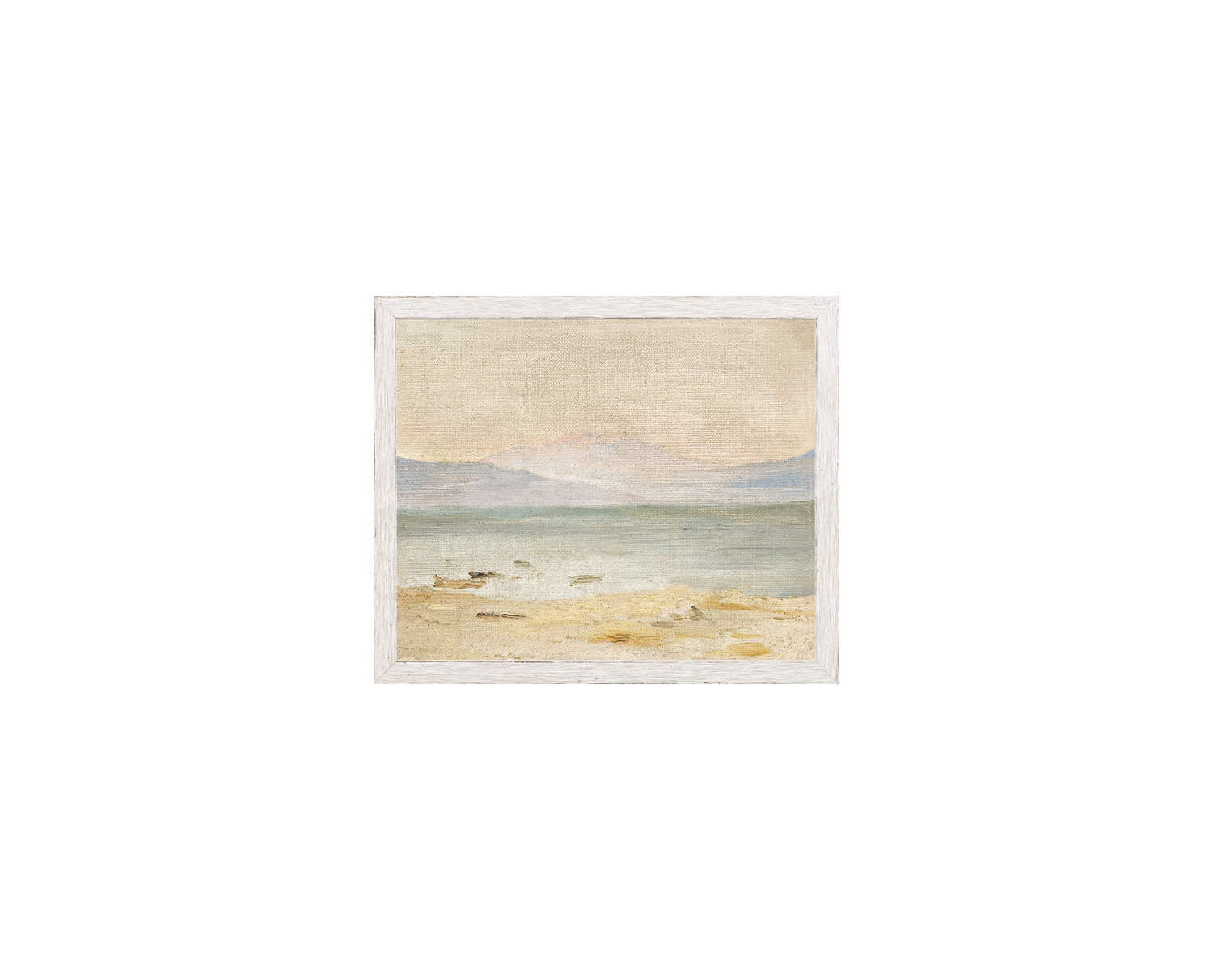 "Coastline - Raw Canvas" Framed Art Print ARTWORK - framed print Celadon Art Small Canvas On Board