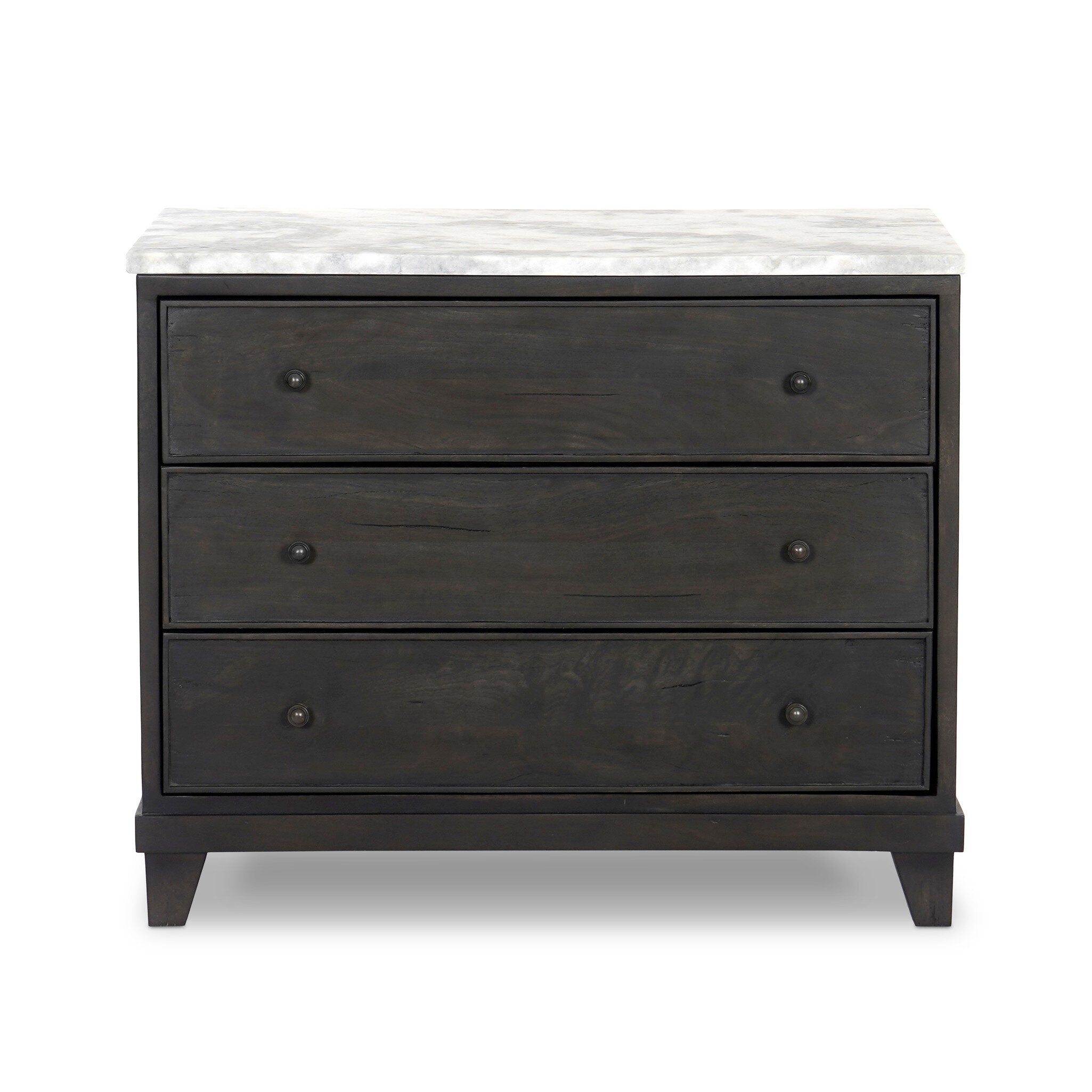 Odette Nightstand FURNITURE - nightstand Four Hands White Statuario Marble