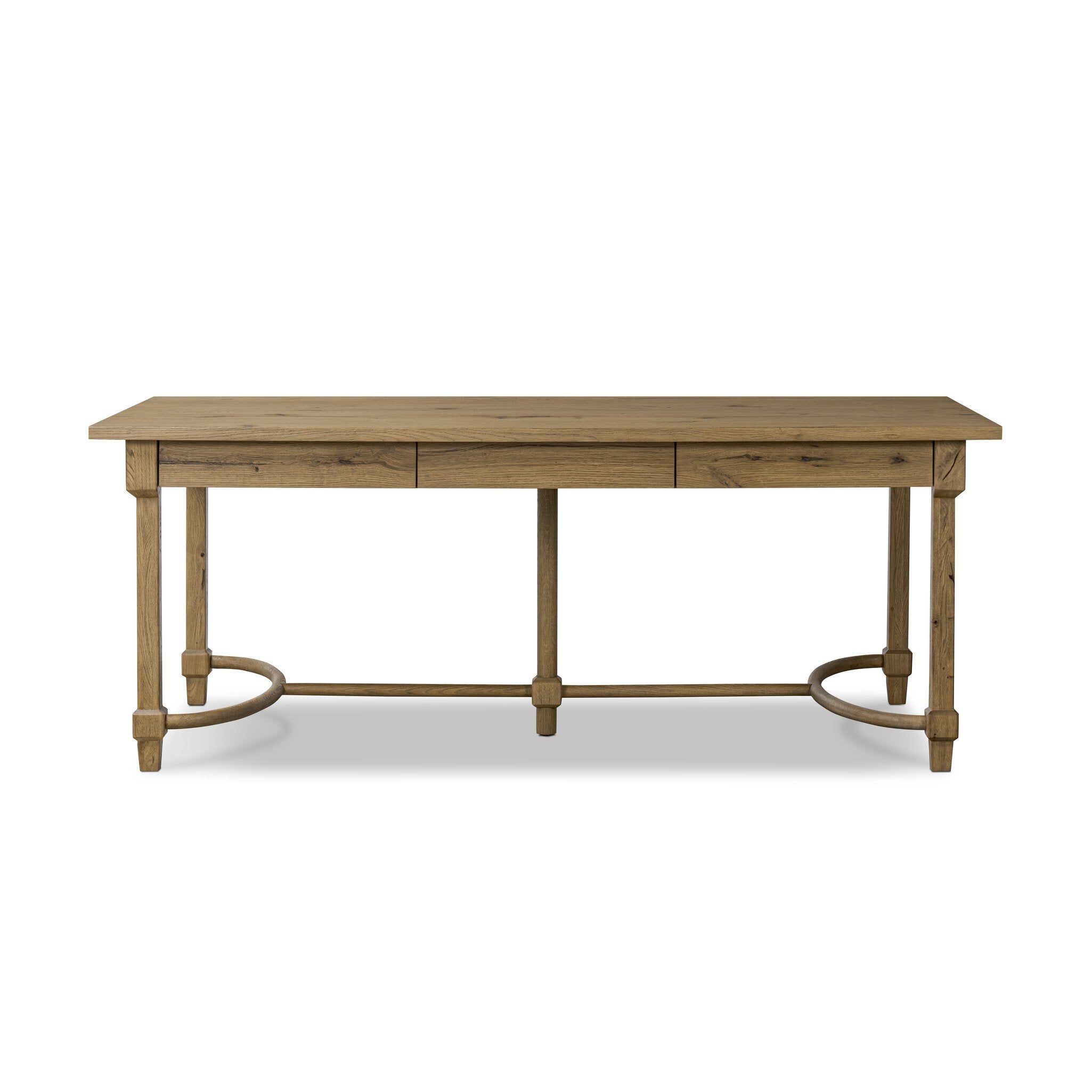 Edison Desk - Worn Oak Veneer Desks Four Hands