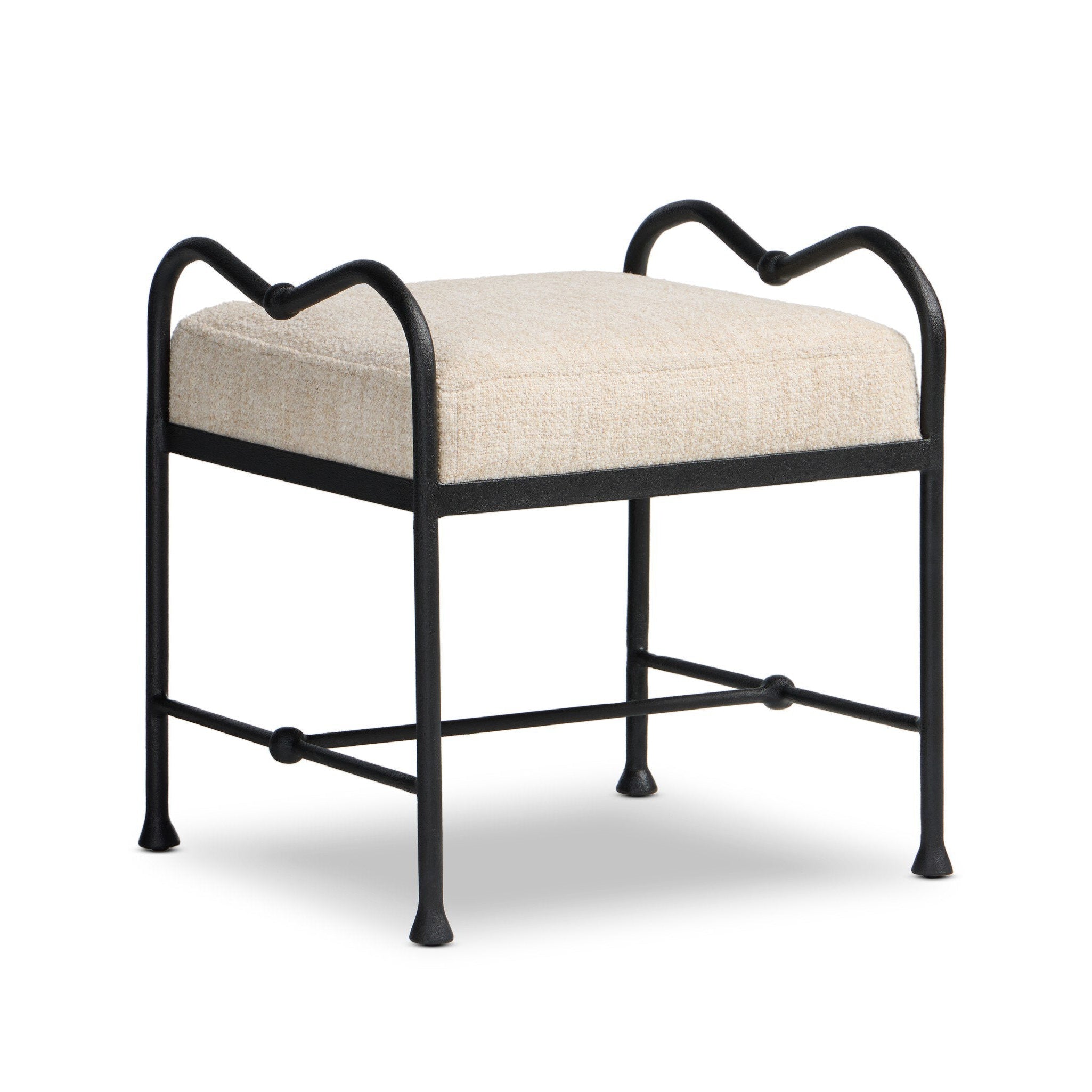 Leona Accent Stool FURNITURE - ottomans Four Hands