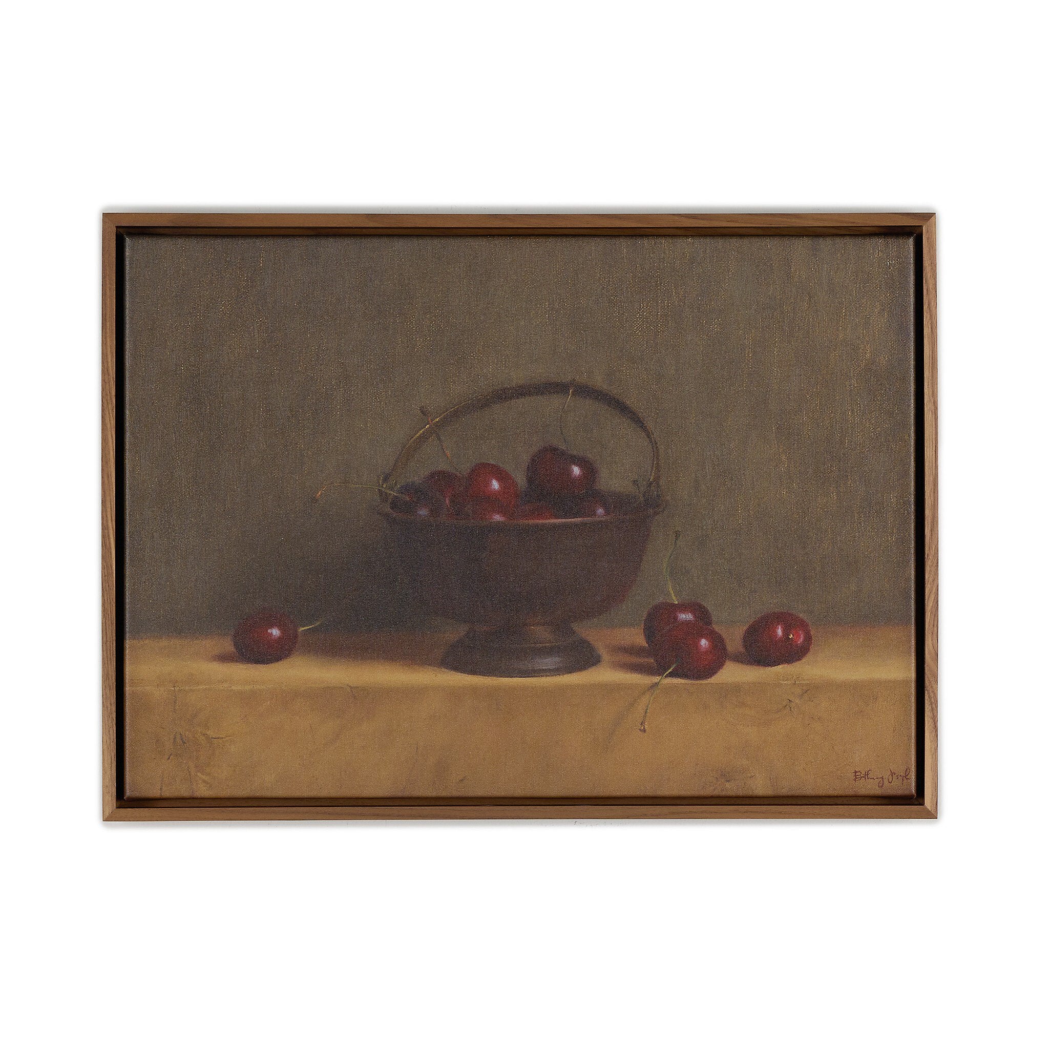 Red Cherries On Red Oak by Bethany Joseph ARTWORK - framed print Four Hands