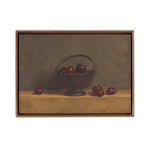 Red Cherries On Red Oak by Bethany Joseph ARTWORK - framed print Four Hands Walnut Floater