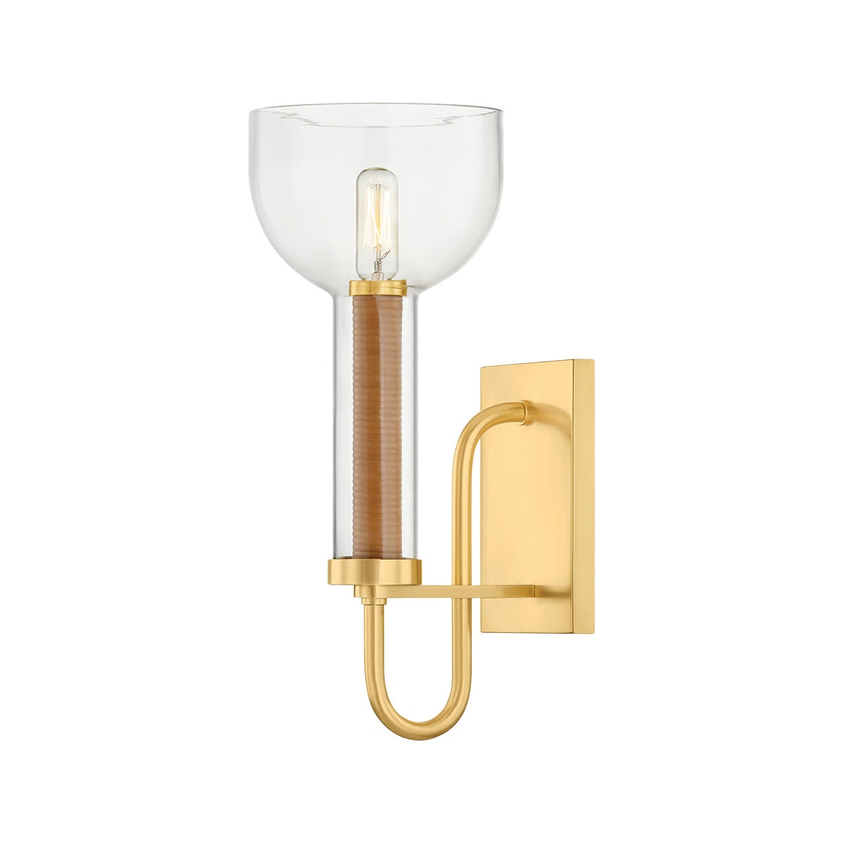 Narrowsburg Wall Sconce, Aged Brass