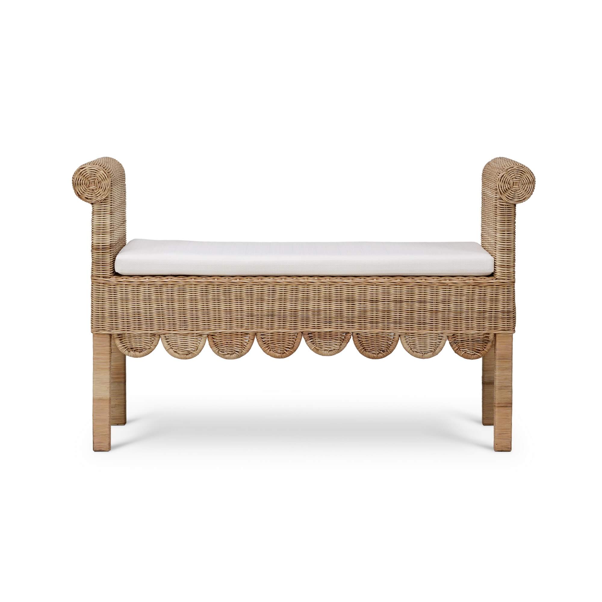 Newport Scalloped Bench FURNITURE - ottoman Bramble