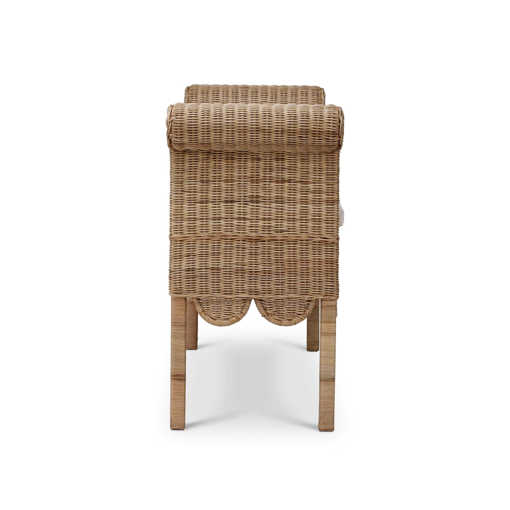 Newport Scalloped Bench FURNITURE - ottoman Bramble