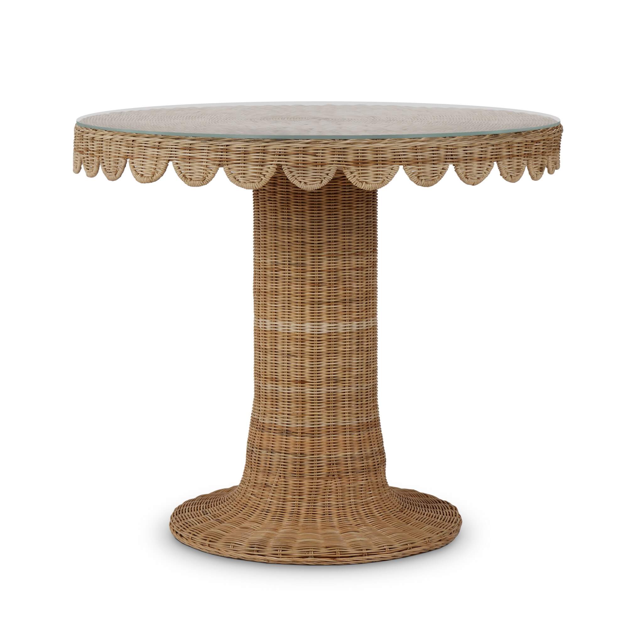Scalloped Rattan Bistro Table FURNITURE - dining table Bramble