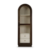 Vincent Single Door Display Cabinet FURNITURE - cabinet Bramble Dark Walnut w/ Putty Interior