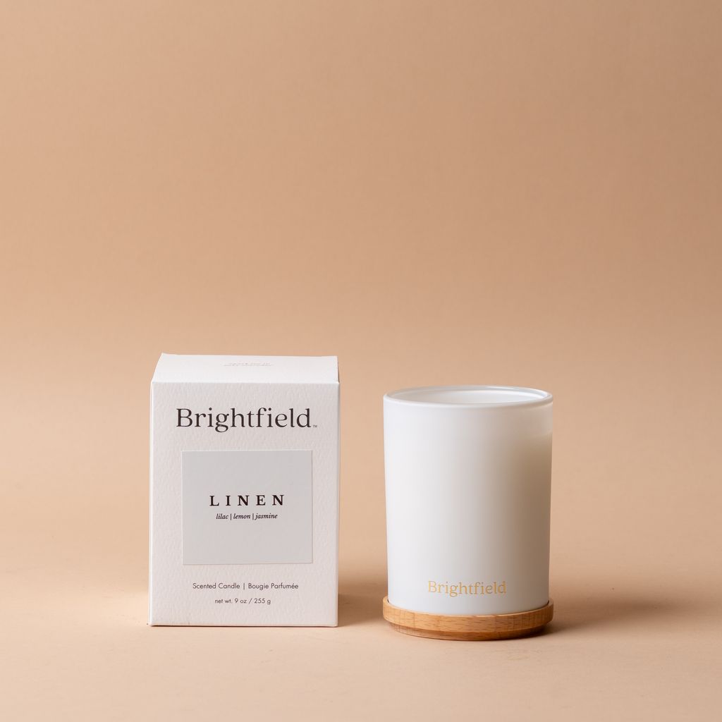 Linen Classic Candle by Brightfield candle Brightfield