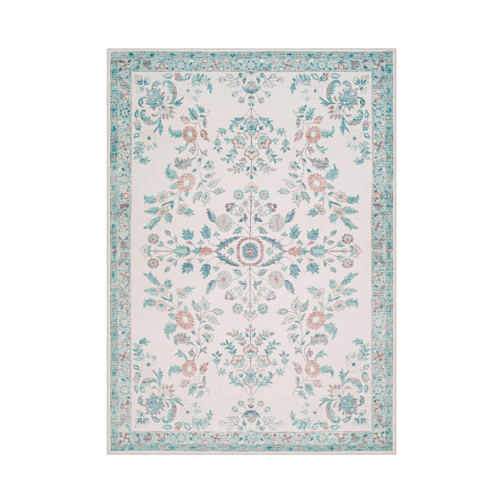 Laverne Floral Ivory Washable Rug