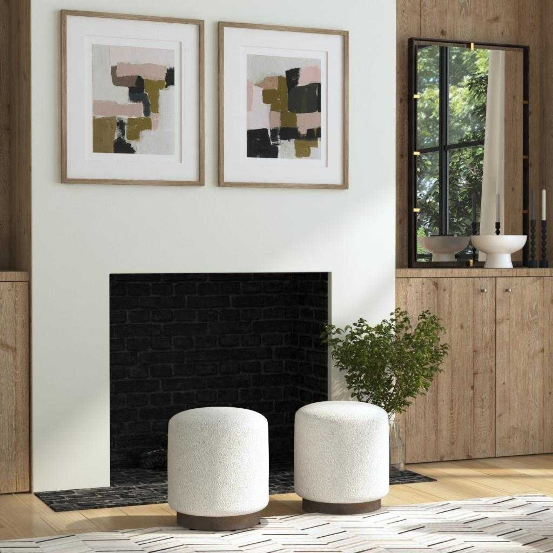 IN STORE - Aviana Ottoman Grey FURNITURE - in store Uttermost