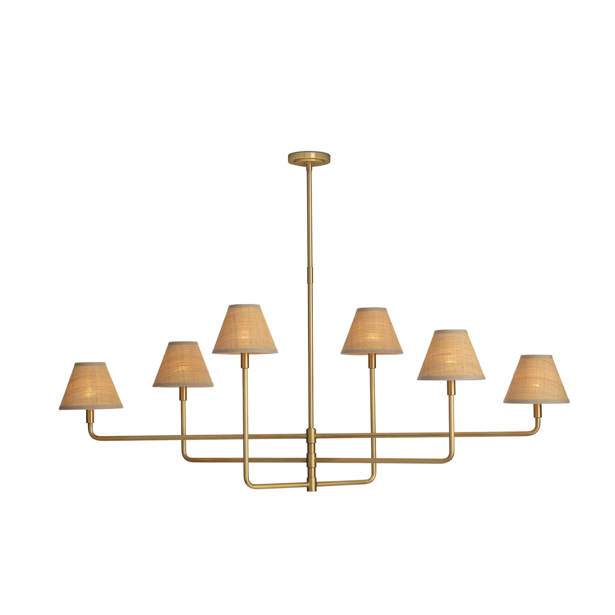 Polly Metal Chandelier - Brass/Rattan LIGHTING - chandelier Regina Andrew
