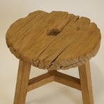 Wells Vintage Wooden Wheel Side Table 5-VINTAGE - stool Hauer Market
