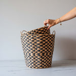 Houndstooth Woven Basket - Rug & Weave