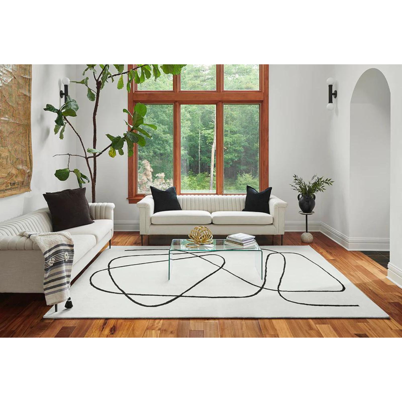 Siena Black / White Rug 0-rugs-wool Momeni