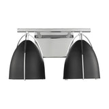 Norman Two Light Wall / Bath LIGHTING - vanity Visual Comfort Midnight Black Chrome