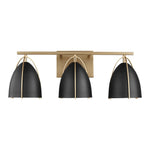 Norman Three Light Wall / Bath LIGHTING - vanity Visual Comfort - Studio Midnight Black Satin Brass