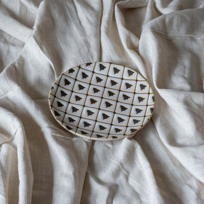 Stoneware Tree Pattern Plate - Rug & Weave