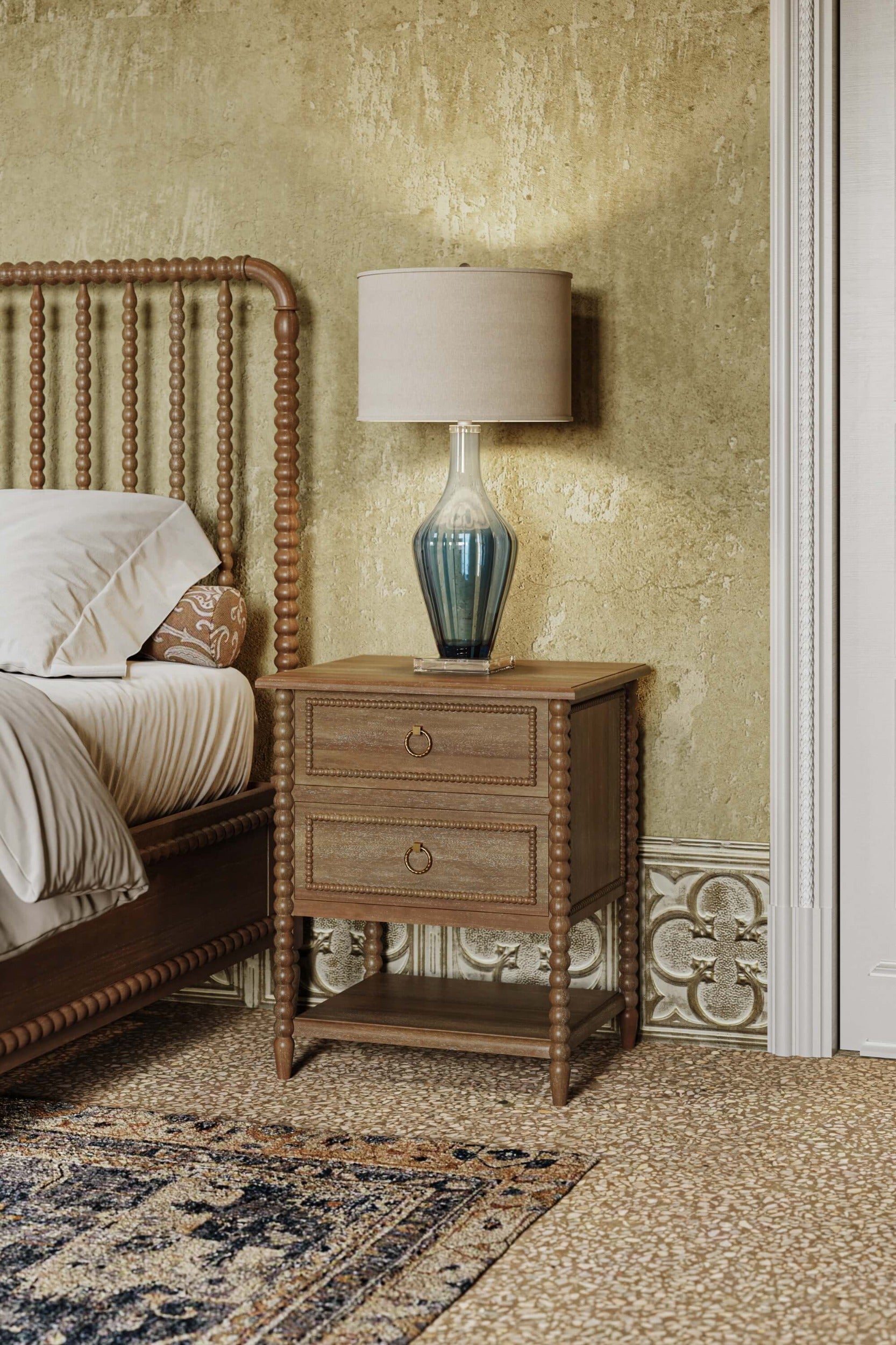 Cholet 2 Drawer Bedside Table FURNITURE - nightstand Bramble