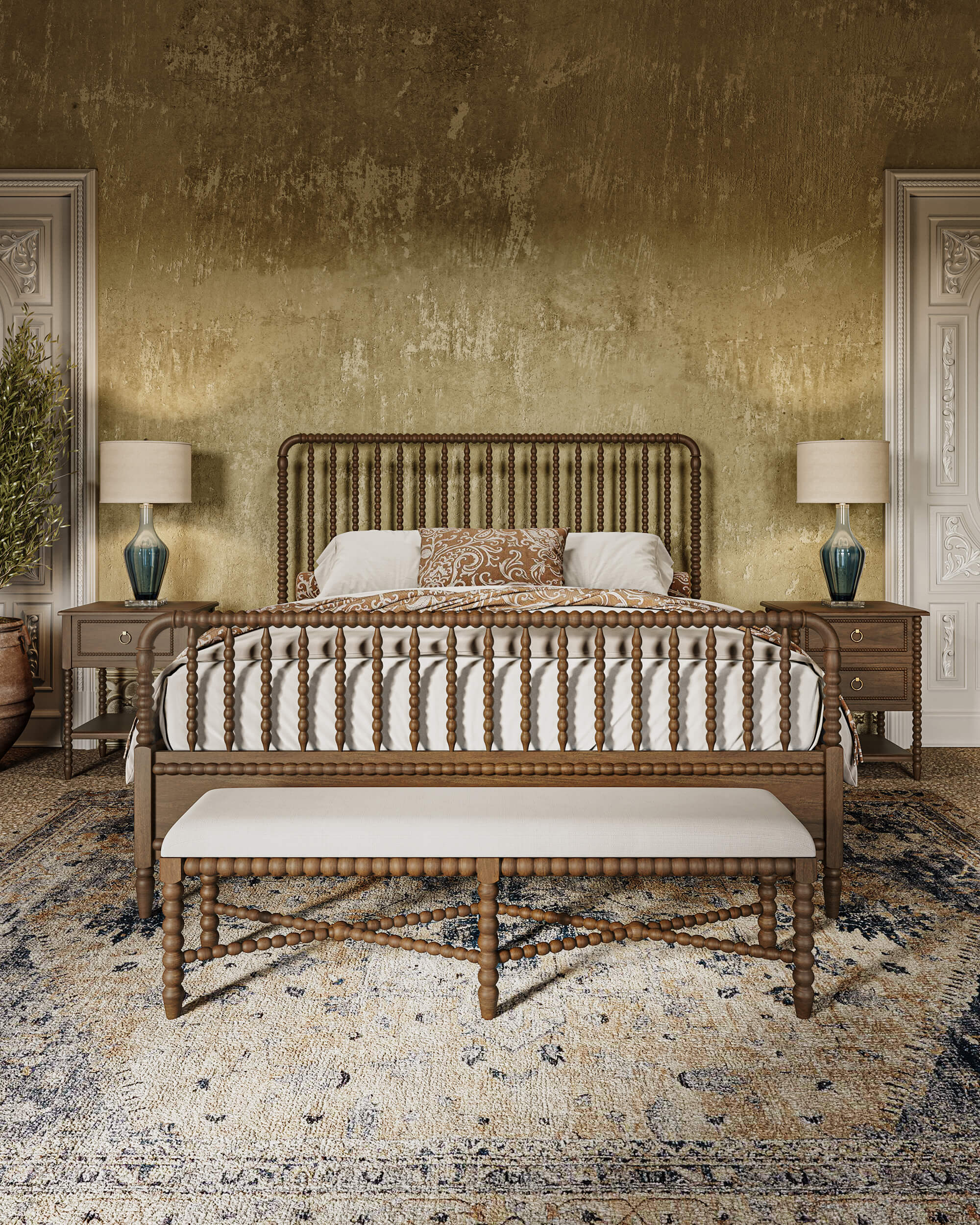 Cholet 2 Drawer Bedside Table FURNITURE - nightstand Bramble