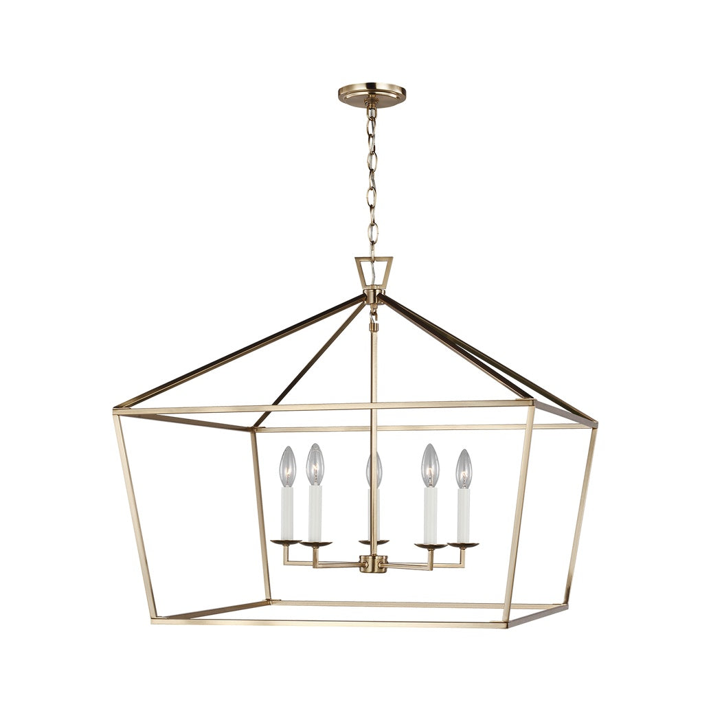 Dianna Five Light Wide Lantern LIGHTING - pendant Visual Comfort - Studio Satin Brass