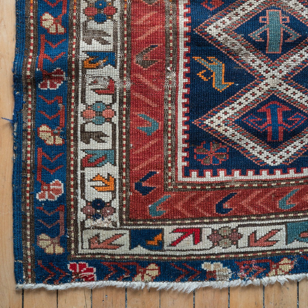 5'4" x 3'2" Antique Caucasian Kazak Rug