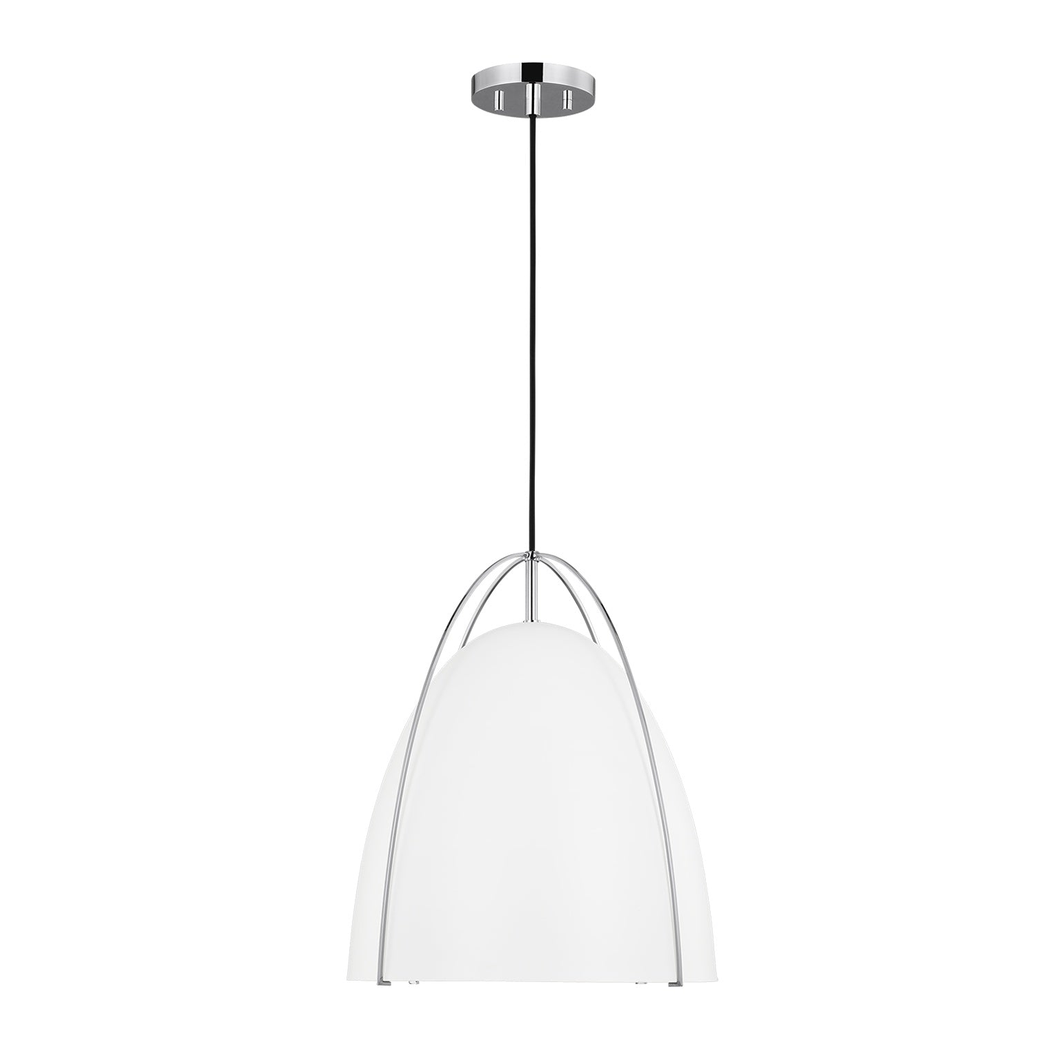 Norman Medium One Light Pendant LIGHTING - pendant Visual Comfort - Studio Matte White Chrome