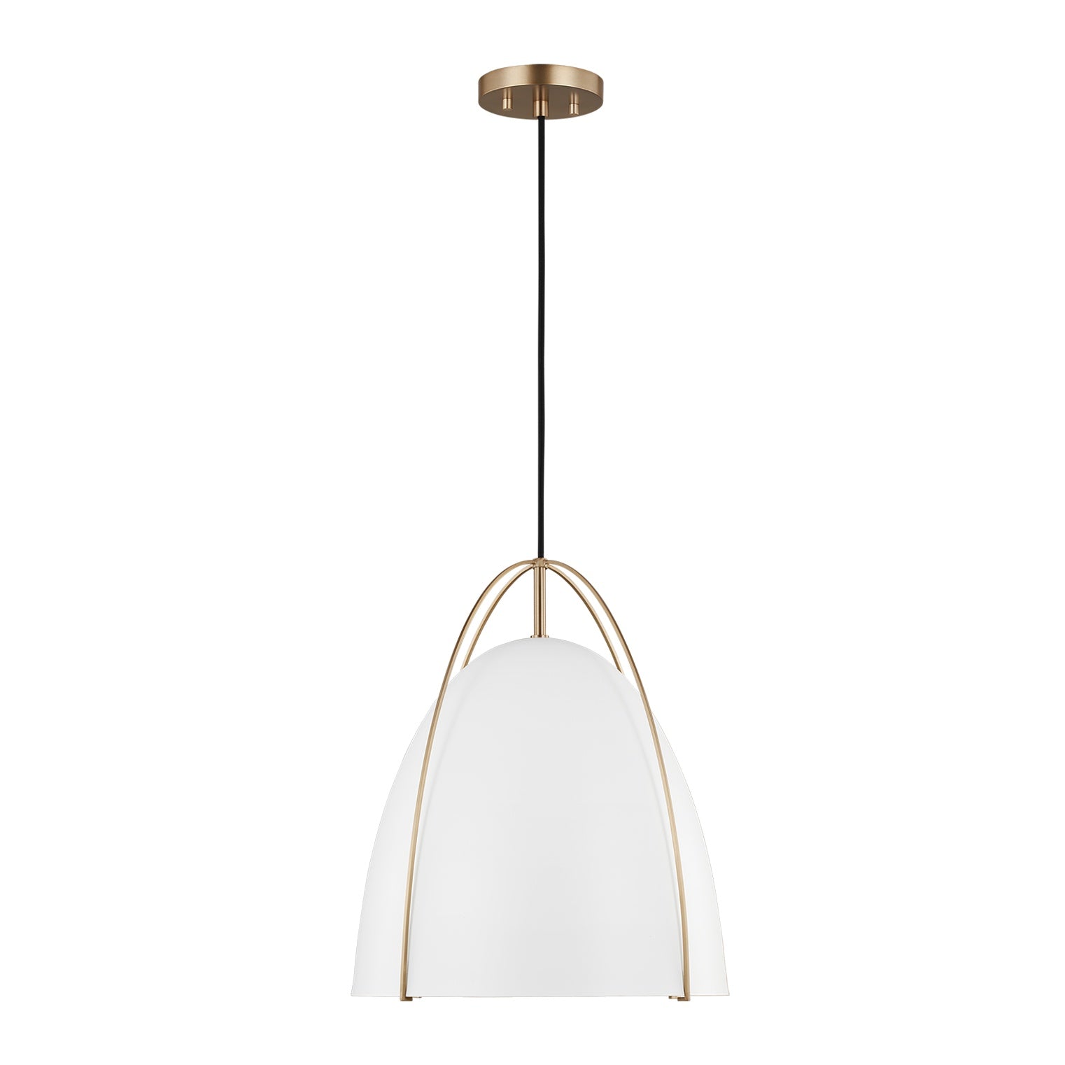 Norman Medium One Light Pendant LIGHTING - pendant Visual Comfort - Studio Matte White Satin Brass