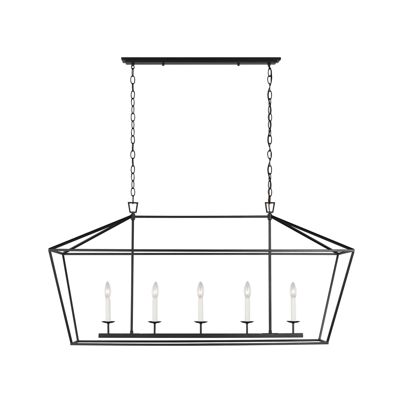 Dianna Five Light Medium Linear Chandelier LIGHTING - chandelier Visual Comfort - Studio Midnight Black
