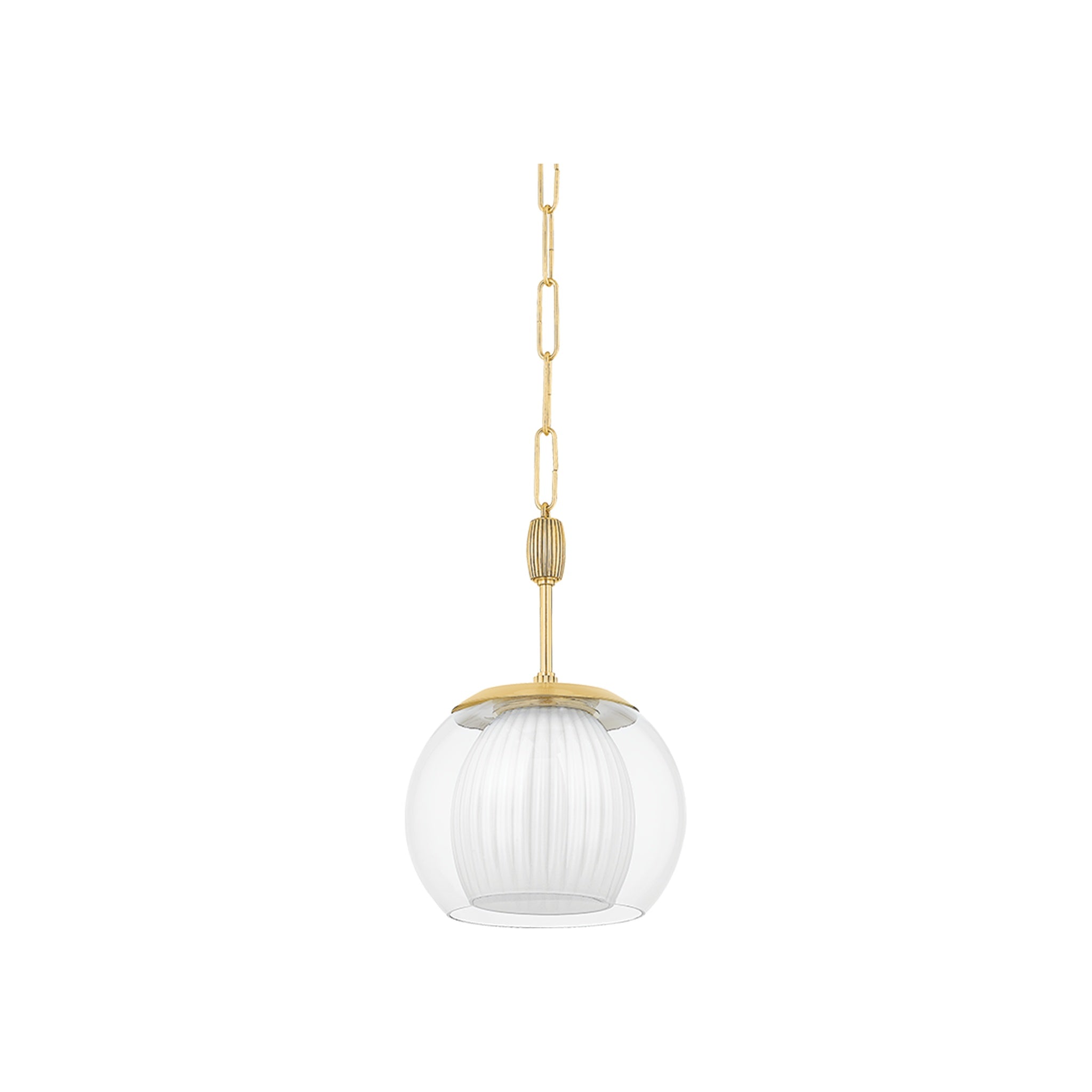 Clementon Pendant, Aged Brass Small