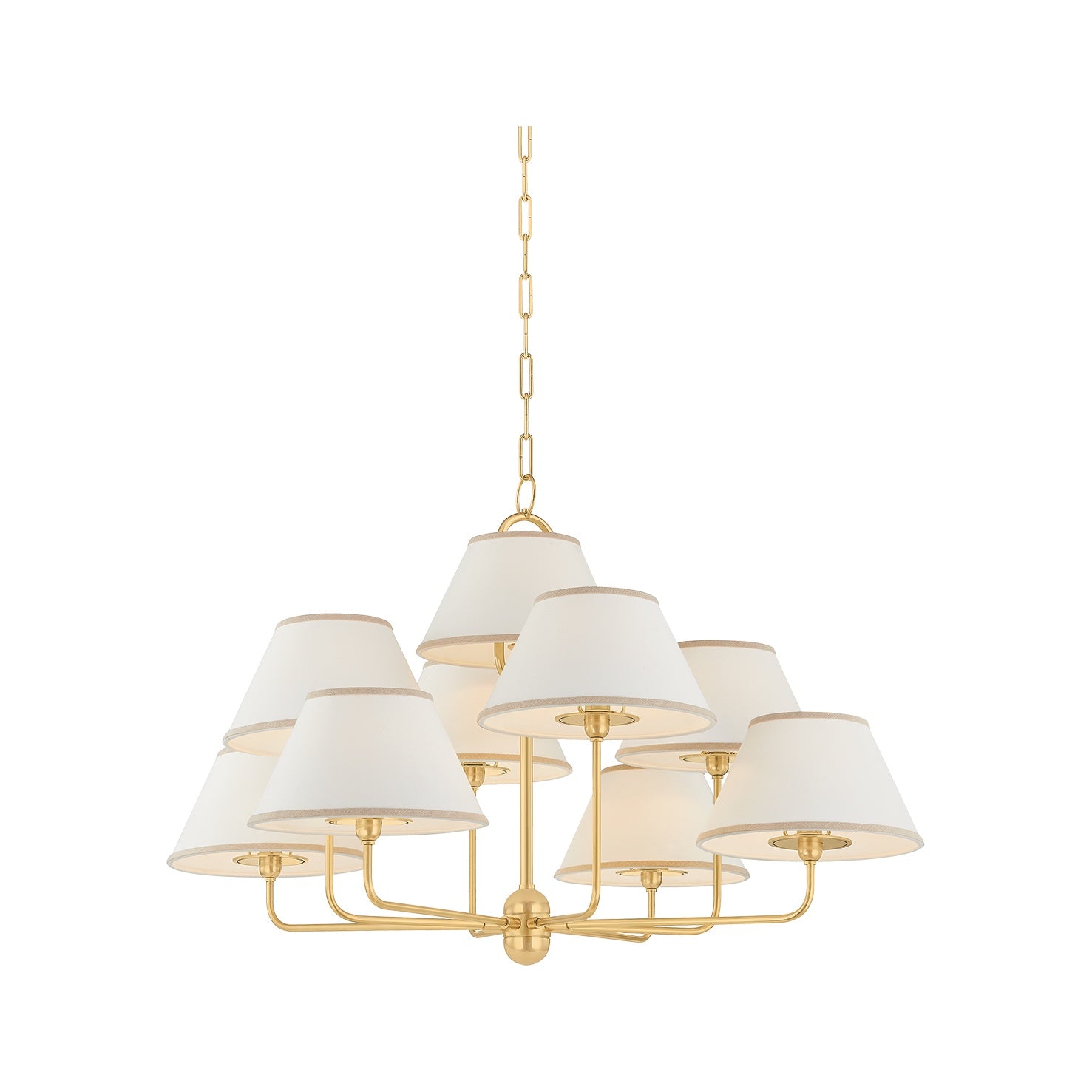 Durland Chandelier, Aged Brass Small