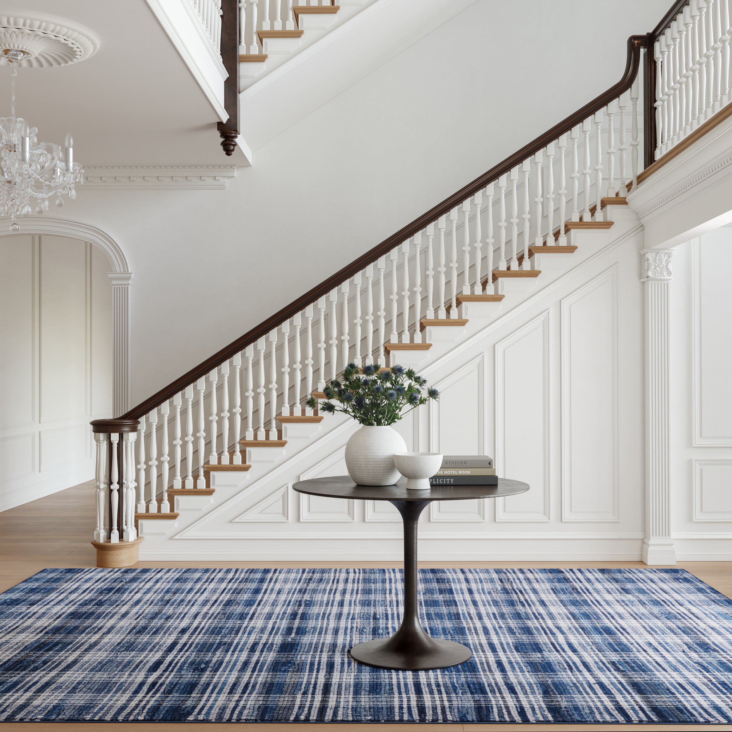 Denim Plaid Machine Washable Rug RUGS - synthetic Dash & Albert