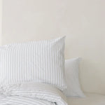 Turkish Cotton Pillow Case Fitted Sheet House of Jude Queen Stripe