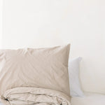 Turkish Cotton Pillow Case Fitted Sheet House of Jude Queen Truffle