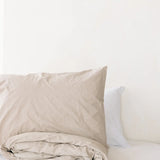 Turkish Cotton Pillow Case Fitted Sheet House of Jude Queen Truffle