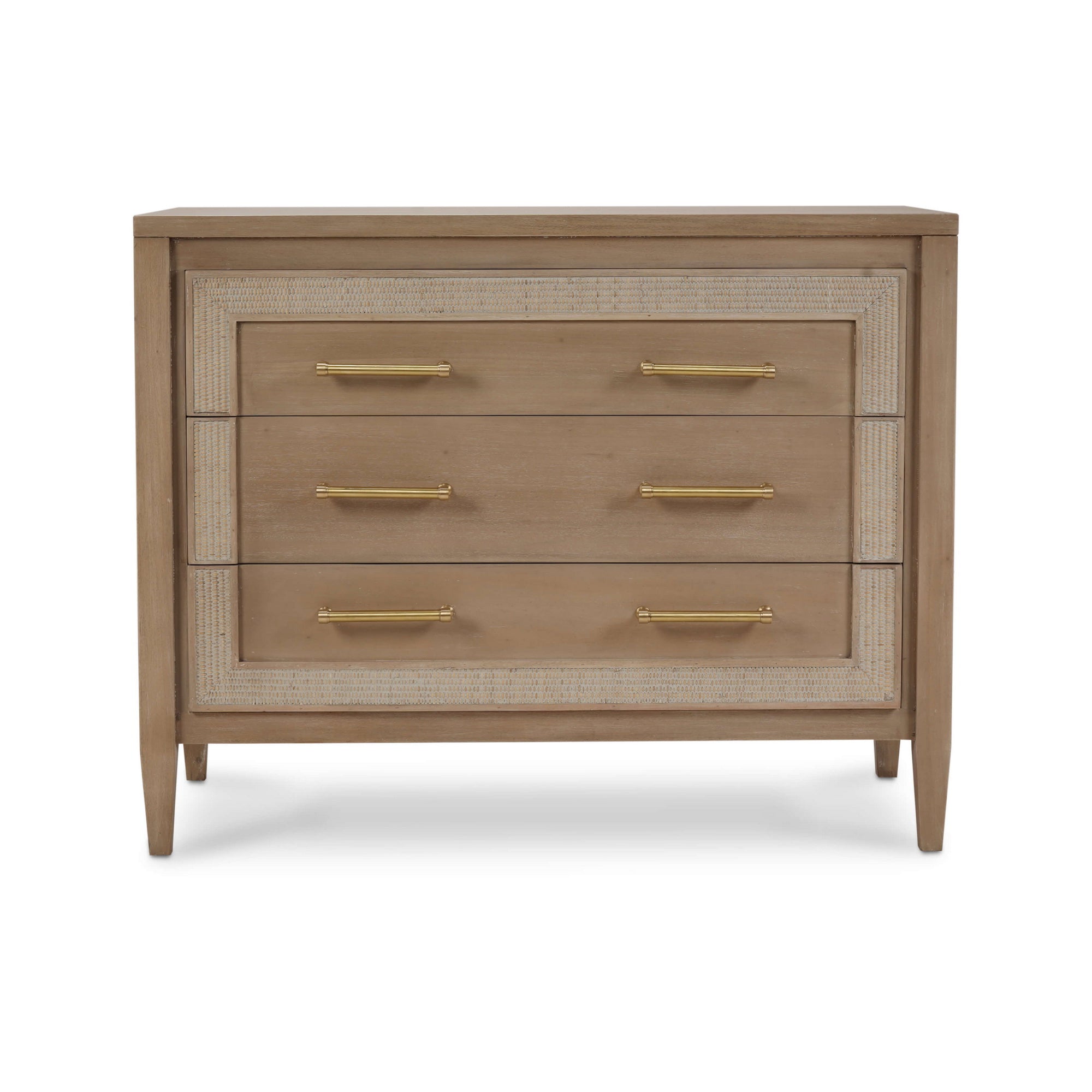 Belgra 3 Drawer Dresser FURNITURE - dressers & chests Bramble Sandbar w/ White Inset Rattan