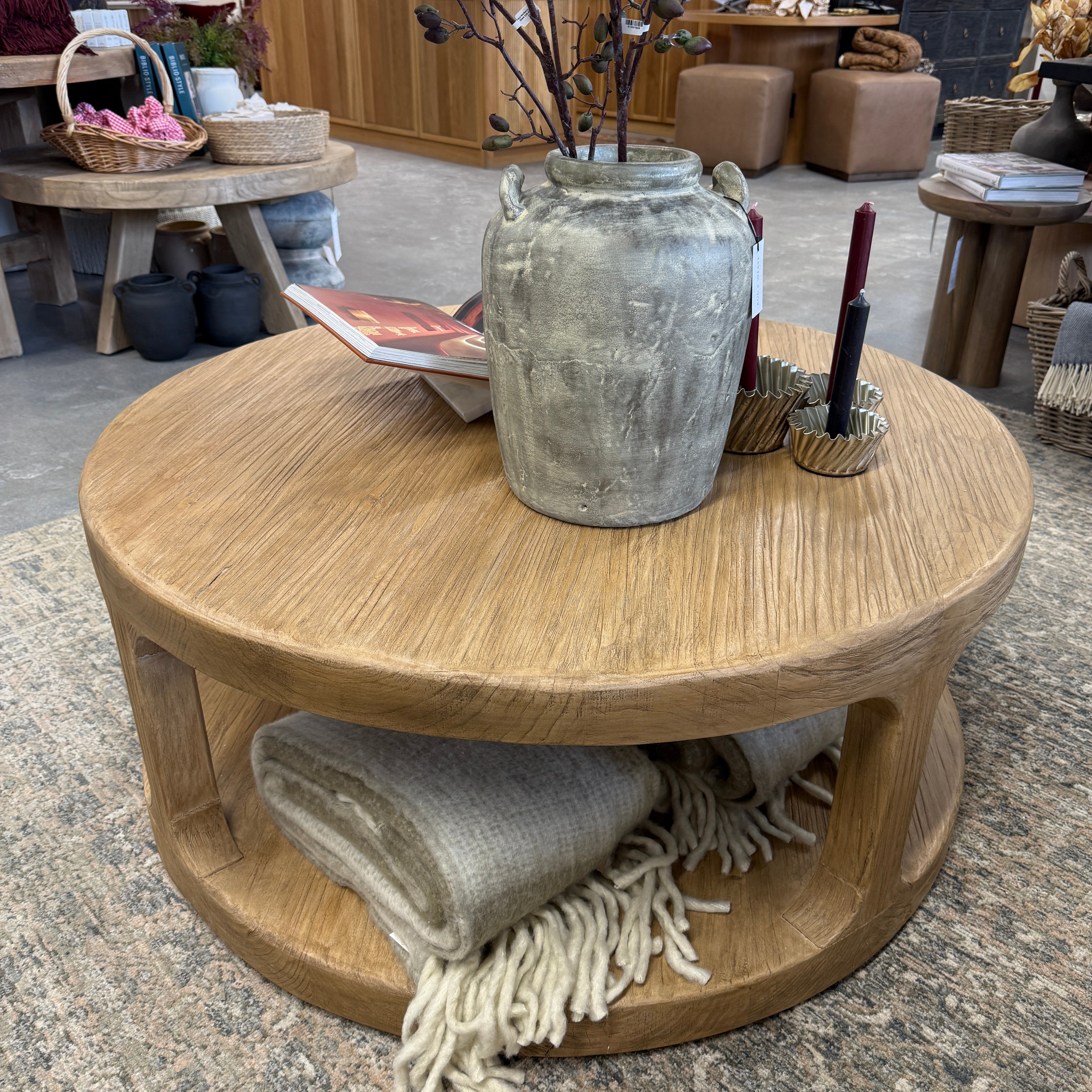 FLOOR MODEL - Clara Reclaimed Wood 43" Round Coffee Table FURNITURE - floor model Hauer Market