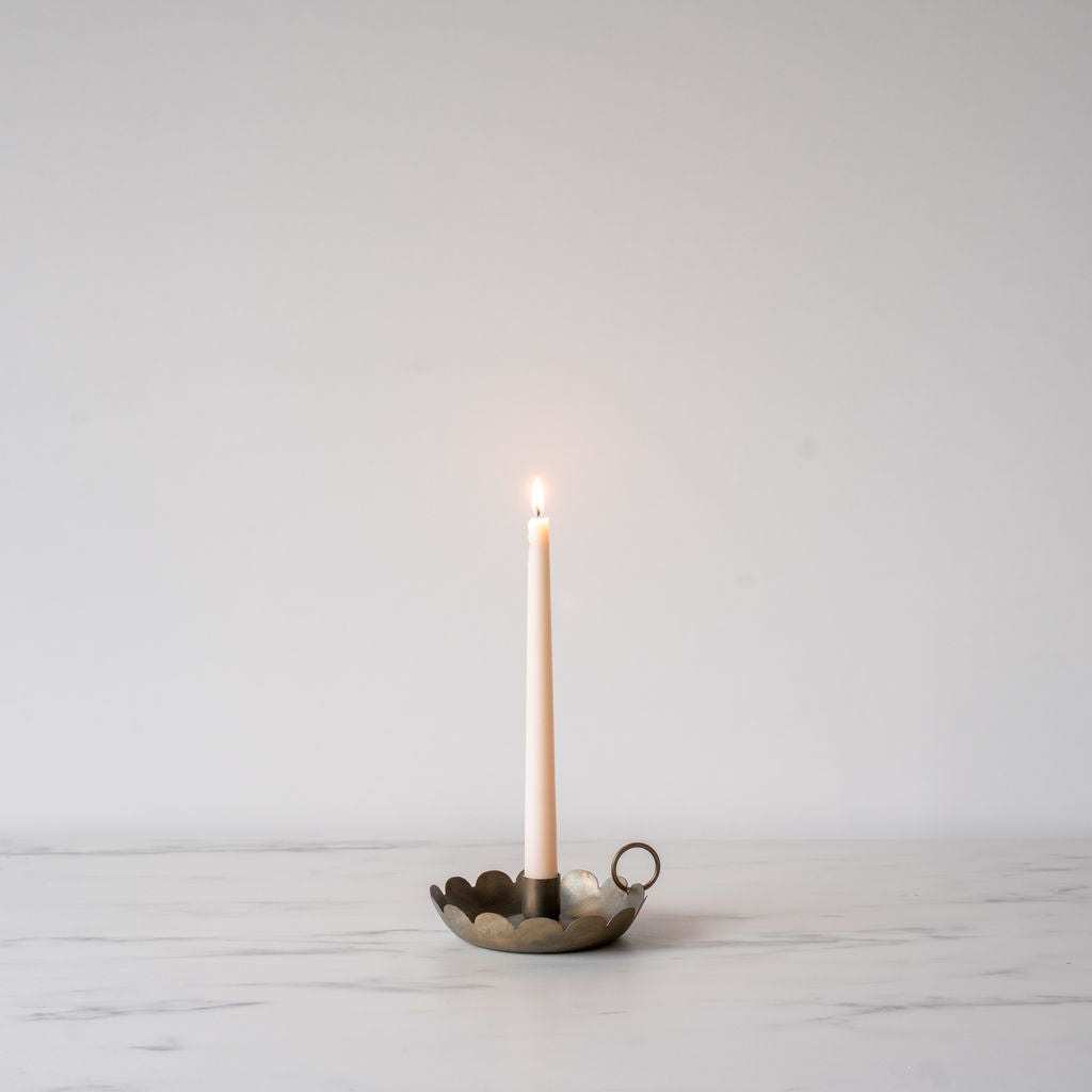 Aged Iron Scallop Candle Holder - Rug & Weave