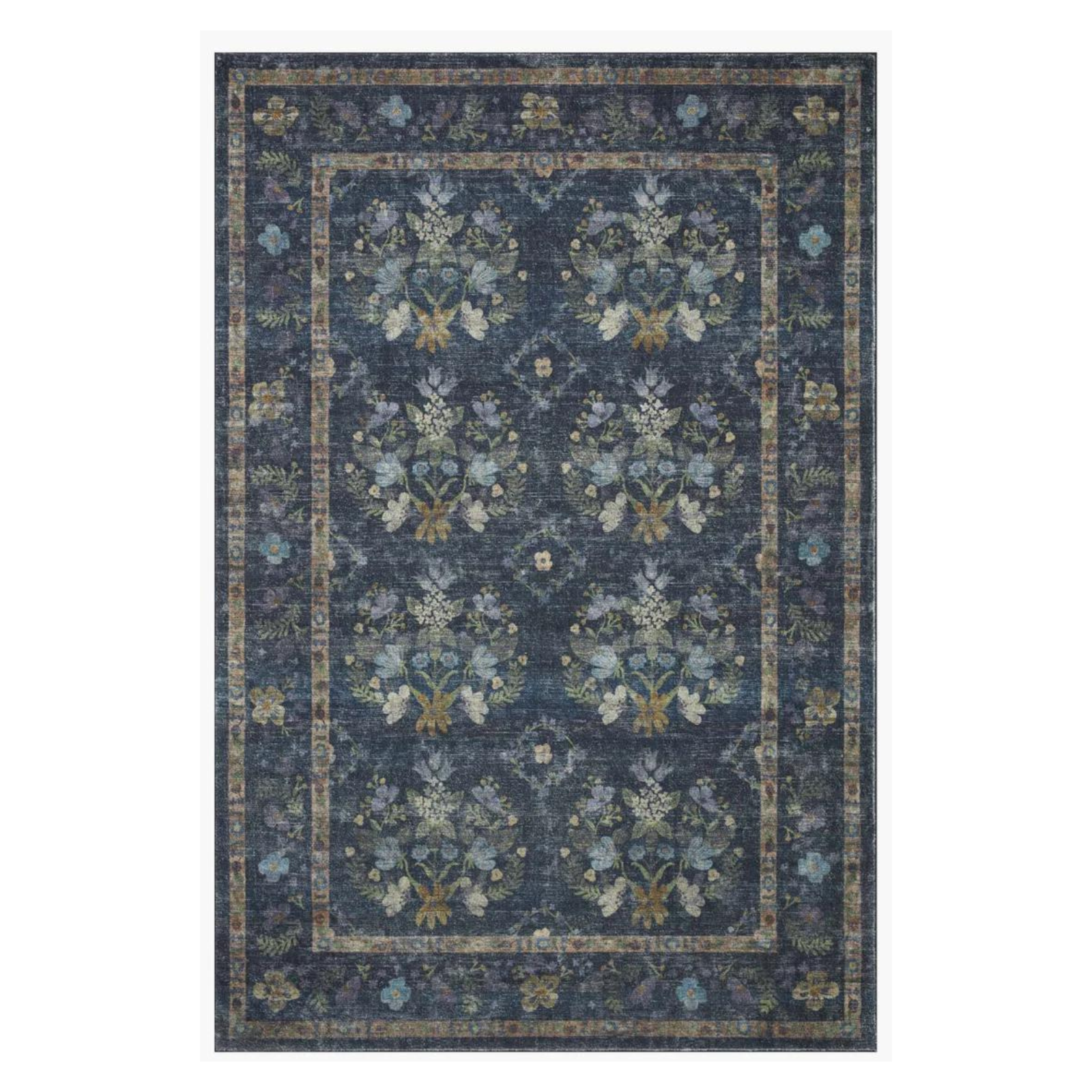 Rifle Paper Co. x Loloi Courtyard Seville Navy Rug