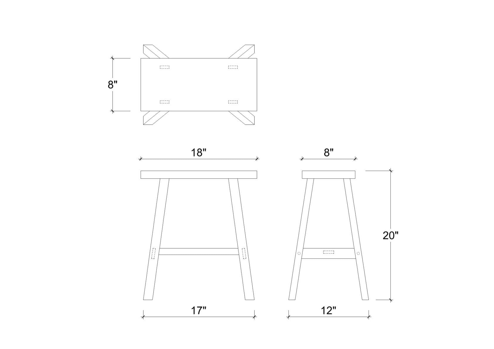 Florence Stool FURNITURE - stools, ottomans & benche Bramble