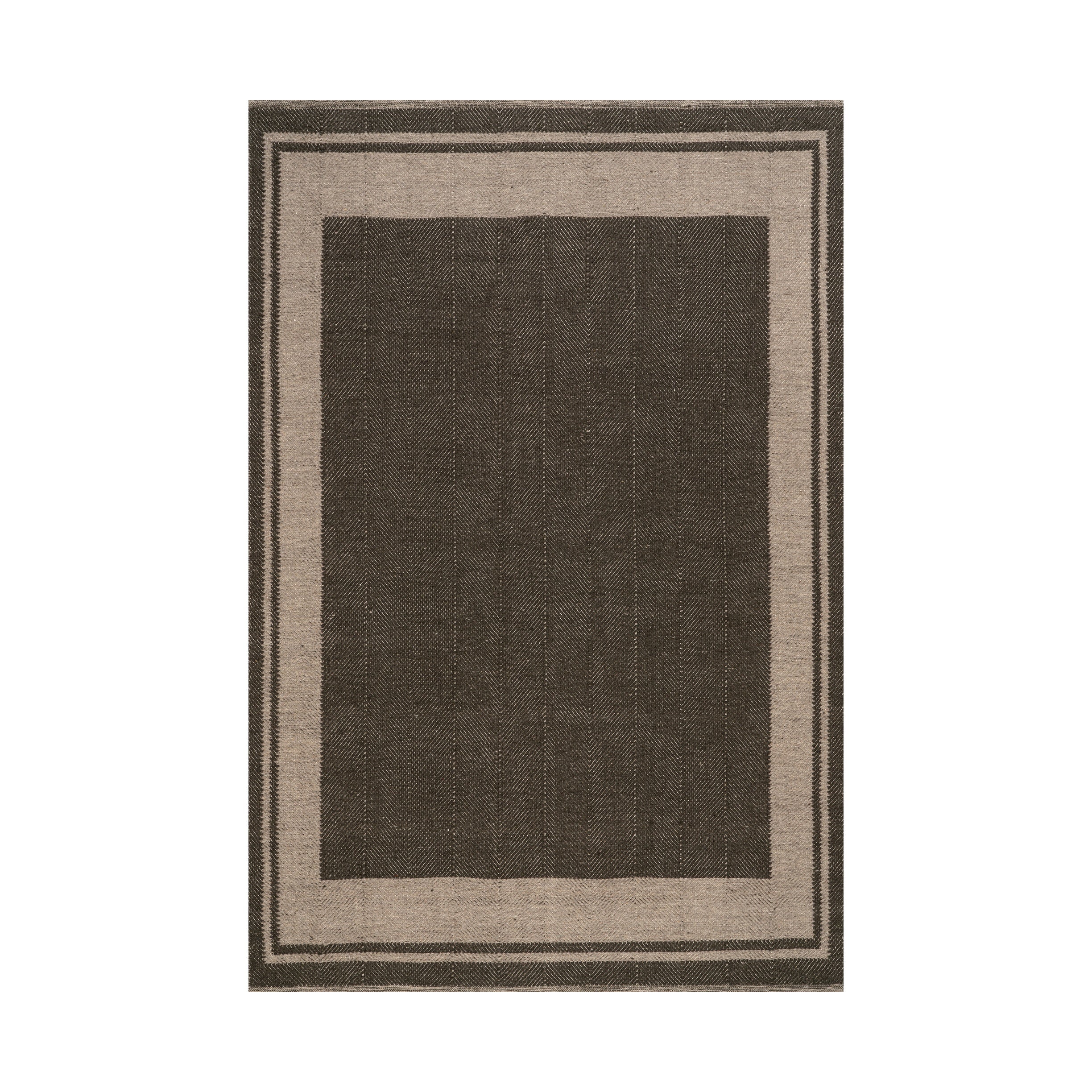 Nate Berkus Canon Bordered Wool Cozy Area Rug RUGS - wool Dash & Albert Charcoal 3' x 5'