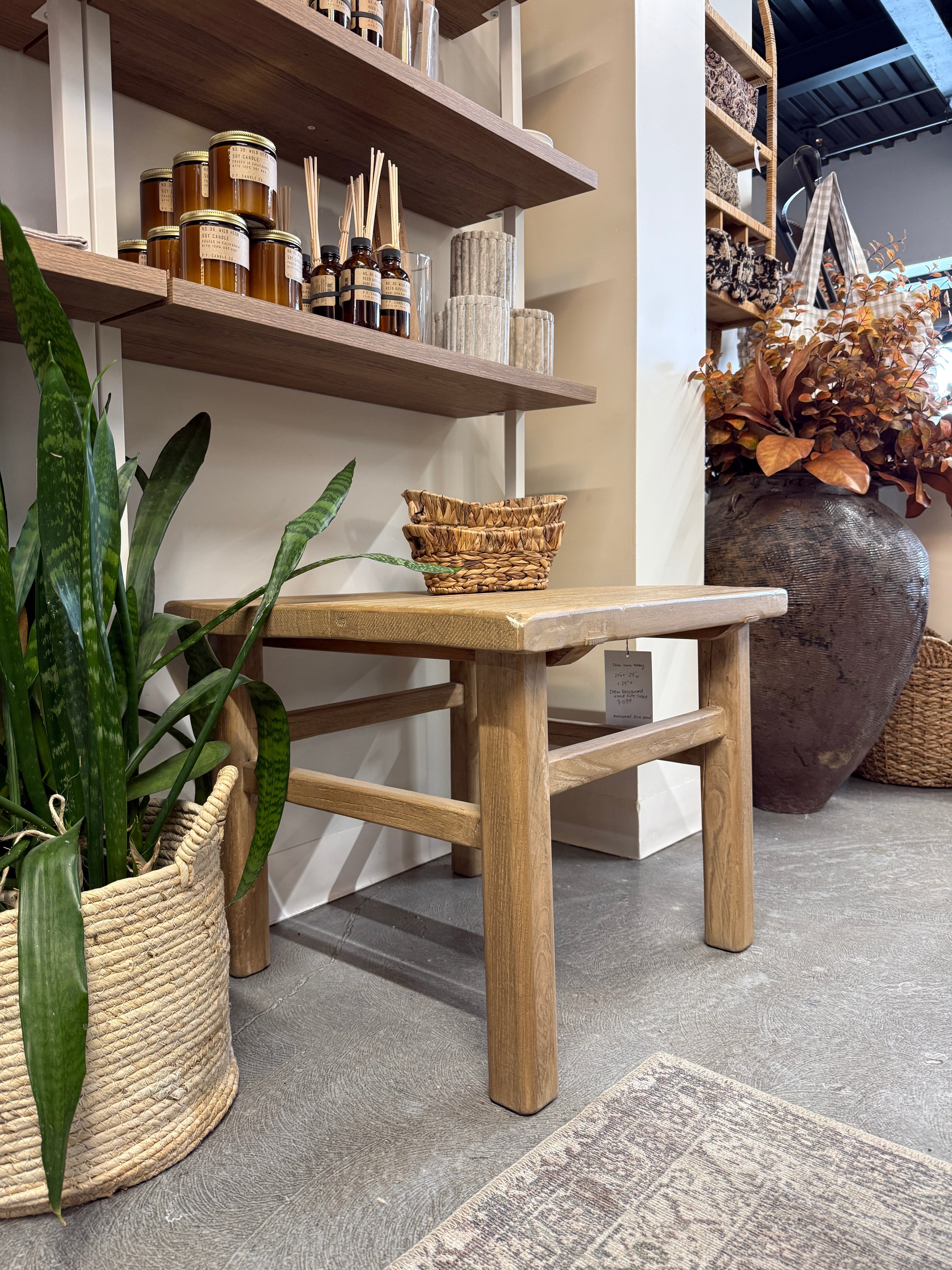 FLOOR MODEL - Drew Reclaimed Wood Side Table FURNITURE - floor model Hauer Market