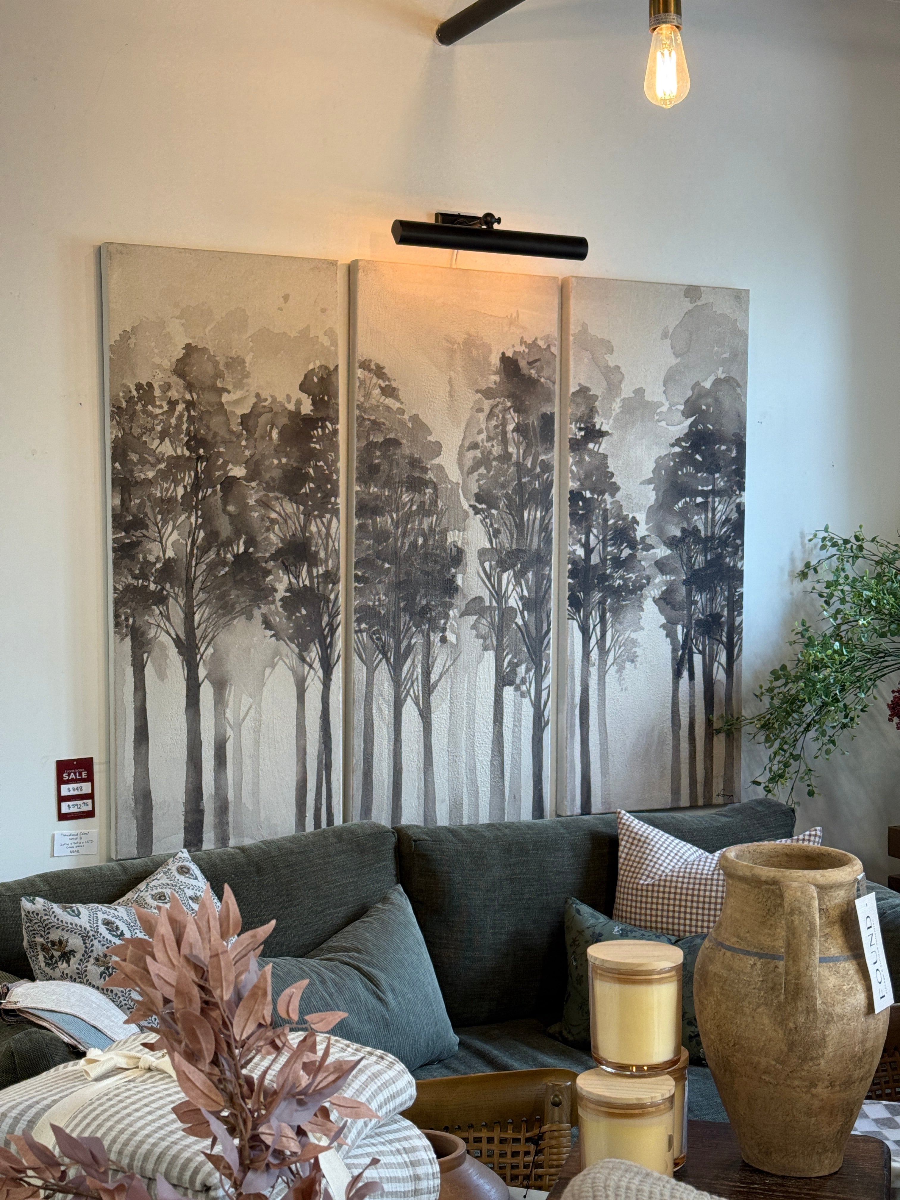 FLOOR MODEL - "Woodland Calm" Canvas Trio ARTWORK - in store Renwil