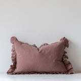 Cocoa Ruffle Pillow Cover