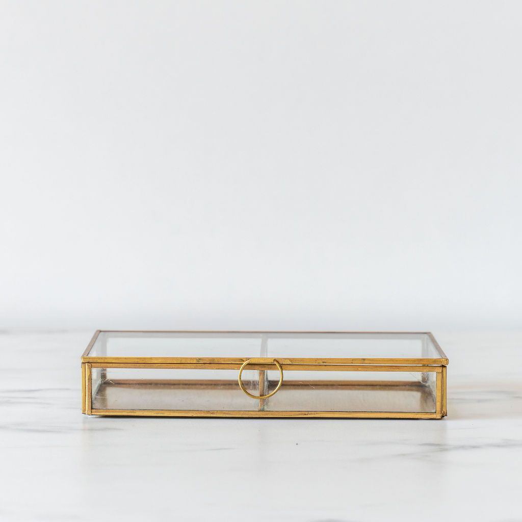 Glass & Brass Display Box - Rug & Weave