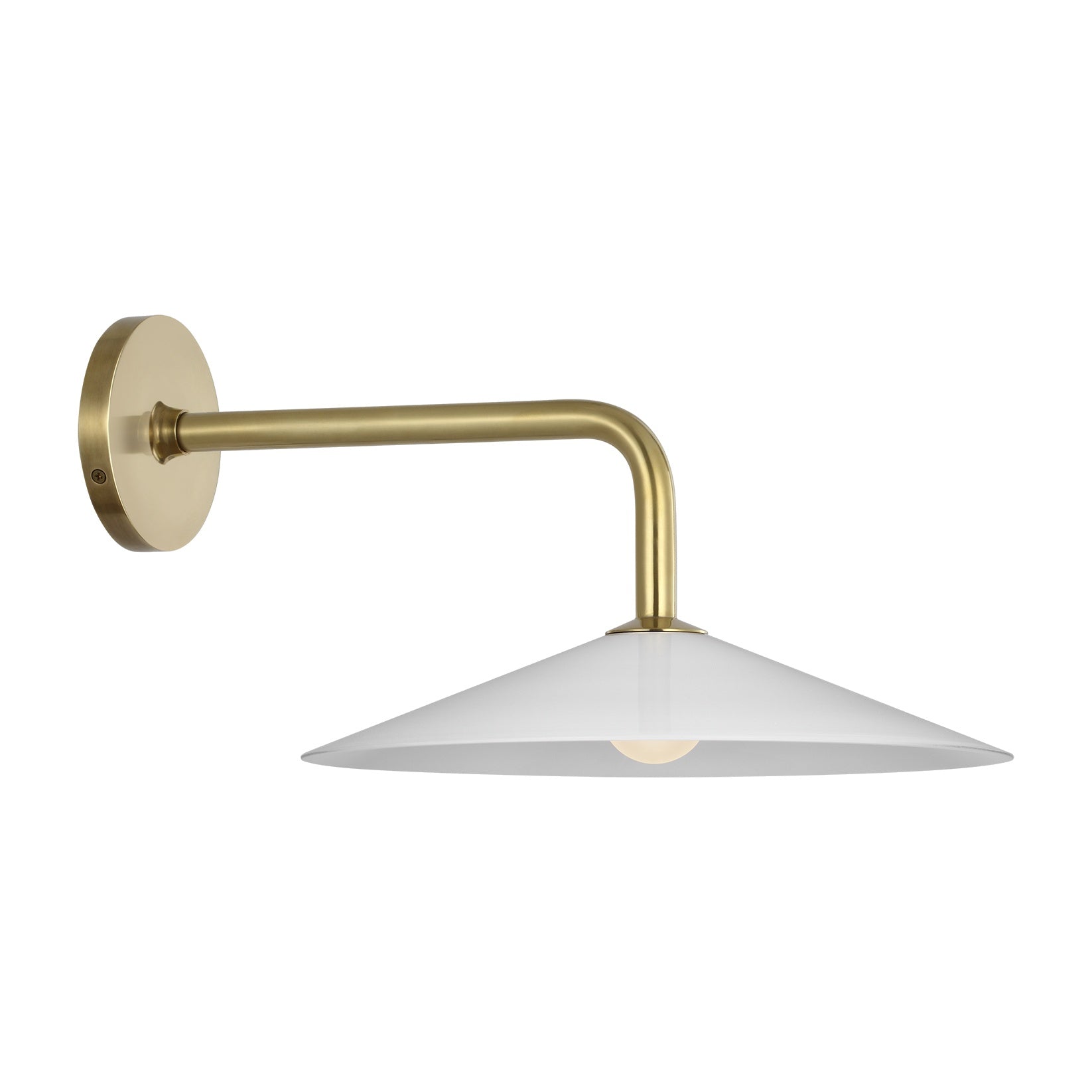 Ponce 9" Sconce LIGHTING - sconce Visual Comfort - Signature Hand-Rubbed Antique Brass White Glass