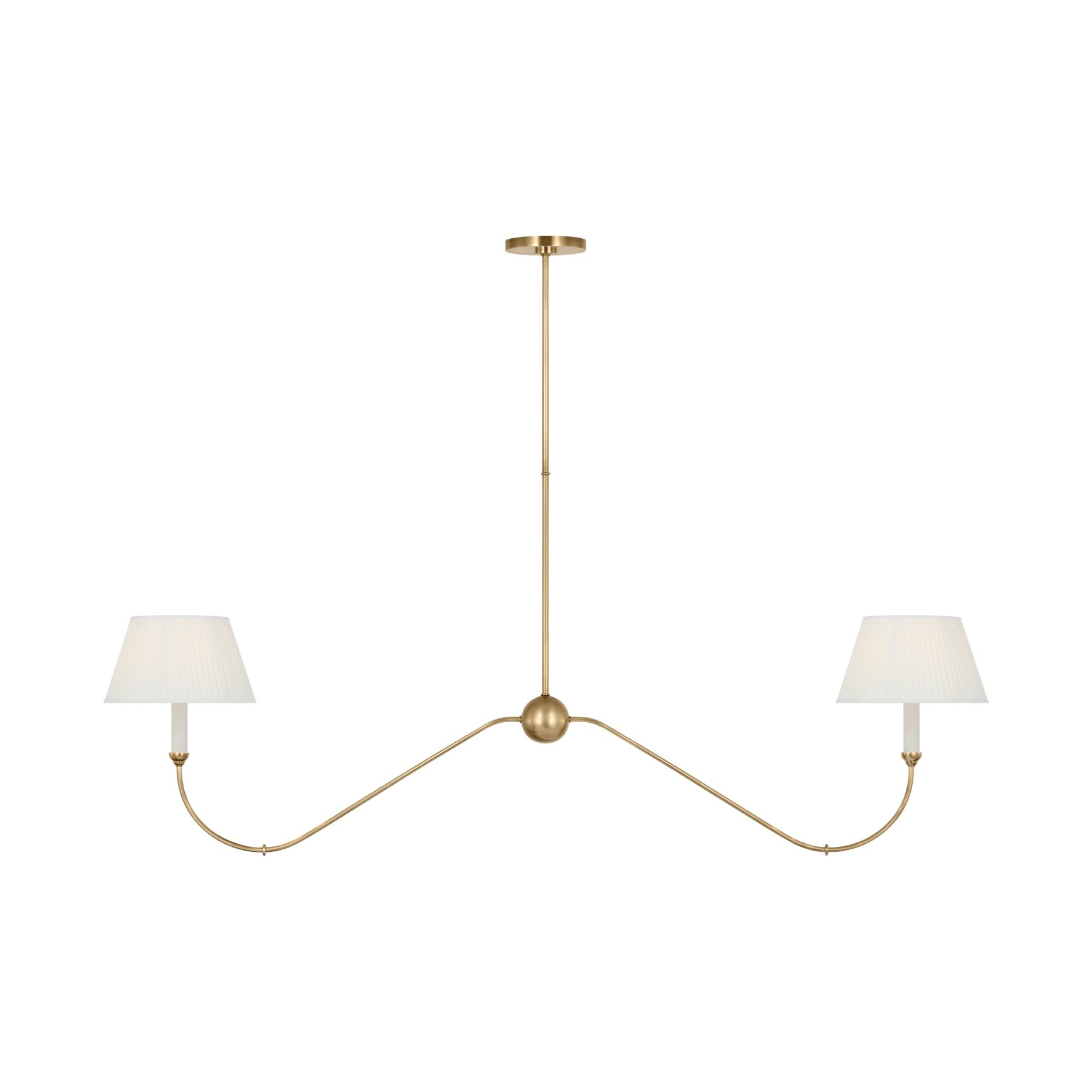 Ingela 65" Linear Chandelier LIGHTING - chandelier Visual Comfort - Signature Hand-Rubbed Antique Brass