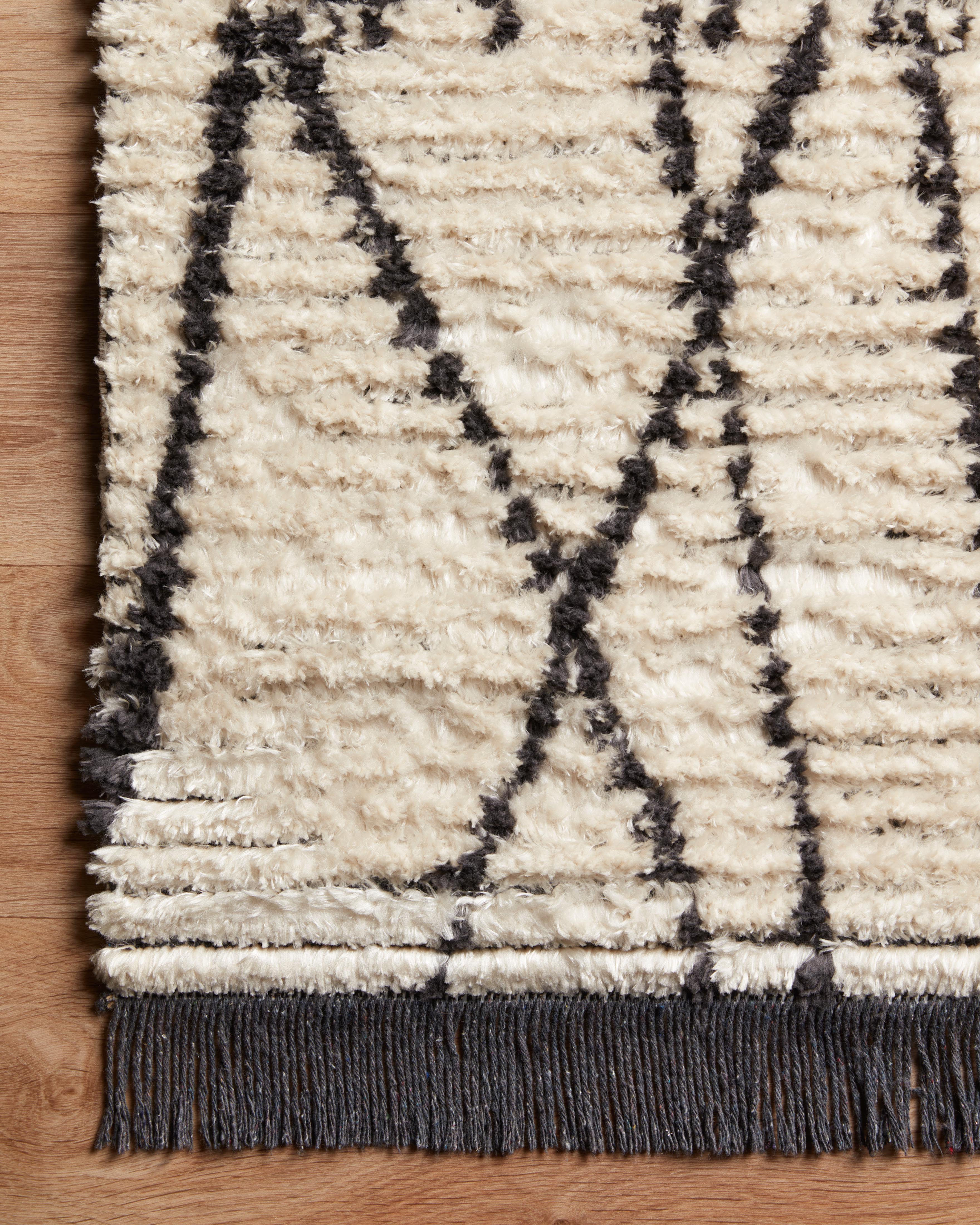 Chris Loves Julia x Loloi Alice Cream / Charcoal Rug No.1 RUGS - synthetic Loloi