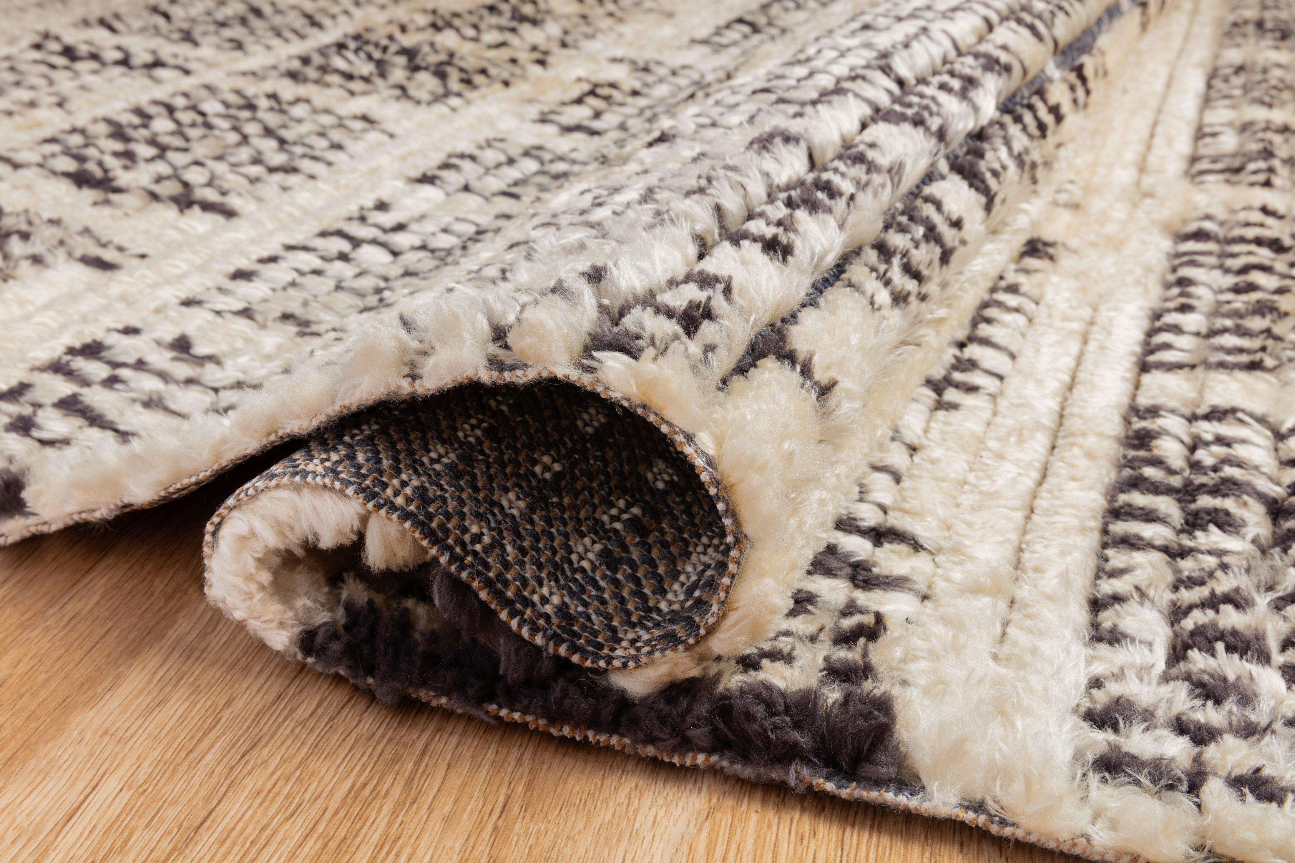Chris Loves Julia x Loloi Alice Cream / Charcoal Rug No.2 RUGS - synthetic Loloi