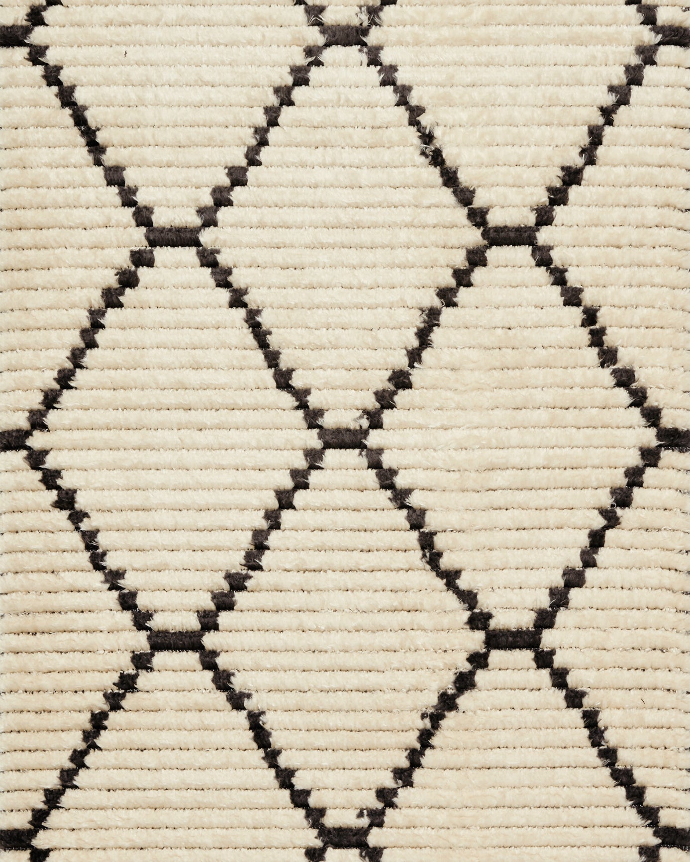 Chris Loves Julia x Loloi Alice Cream / Charcoal Rug No.4 RUGS - synthetic Loloi